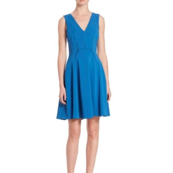 Rebecca Taylor Dresses & Skirts - Rebecca Taylor Blue Surf V Neck Flare Dress